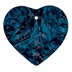 Boho Cerulean Blue Mosaic Ornament (Heart)