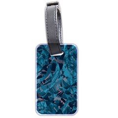 Boho Cerulean Blue Mosaic Luggage Tag (two sides)