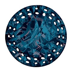 Boho Cerulean Blue Mosaic Ornament (Round Filigree)