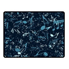 Prussian Blue Music Notes Fleece Blanket (small) by SpinnyChairDesigns