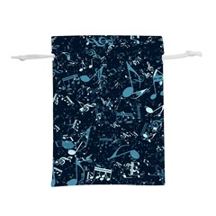 Prussian Blue Music Notes Lightweight Drawstring Pouch (l) by SpinnyChairDesigns