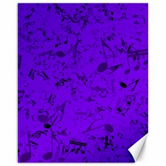 Electric Indigo Music Notes Canvas 16  X 20  by SpinnyChairDesigns