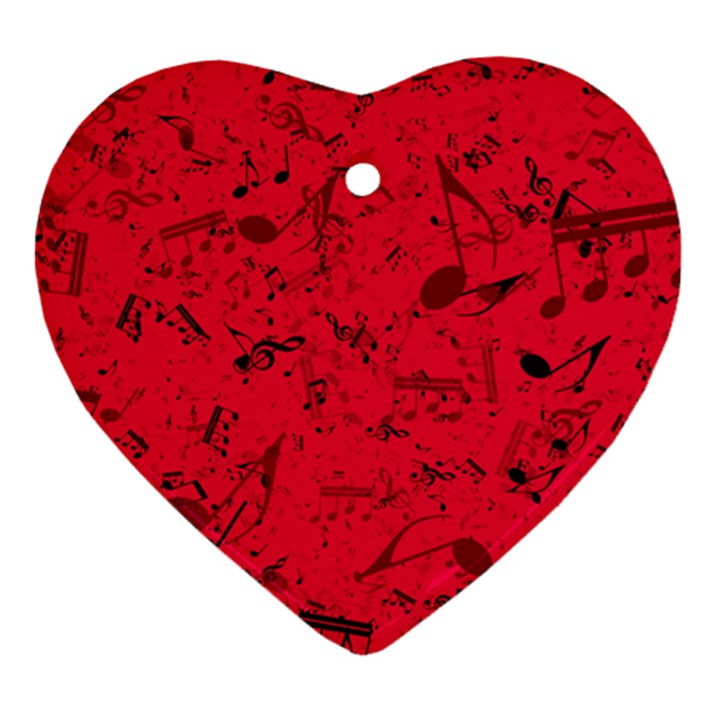 Scarlet Red Music Notes Ornament (Heart)