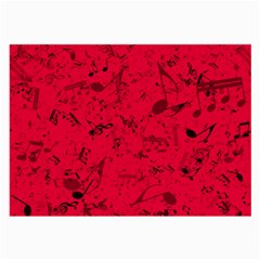 Scarlet Red Music Notes Large Glasses Cloth (2 Sides) by SpinnyChairDesigns