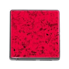 Scarlet Red Music Notes Memory Card Reader (square 5 Slot) by SpinnyChairDesigns