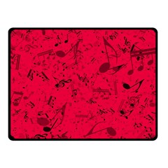 Scarlet Red Music Notes Fleece Blanket (small) by SpinnyChairDesigns