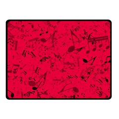 Scarlet Red Music Notes Double Sided Fleece Blanket (small)  by SpinnyChairDesigns