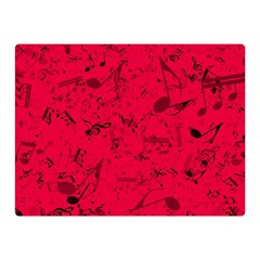 Scarlet Red Music Notes Double Sided Flano Blanket (mini)  by SpinnyChairDesigns