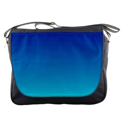 Aqua Blue And Indigo Ombre Messenger Bag by SpinnyChairDesigns