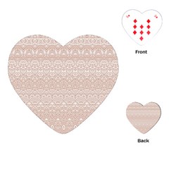 Boho Tan Lace Playing Cards Single Design (heart)