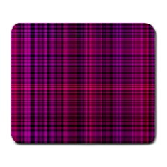 Fuchsia Madras Plaid Large Mousepads by SpinnyChairDesigns