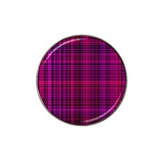 Fuchsia Madras Plaid Hat Clip Ball Marker (4 Pack) by SpinnyChairDesigns