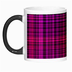 Fuchsia Madras Plaid Morph Mugs by SpinnyChairDesigns