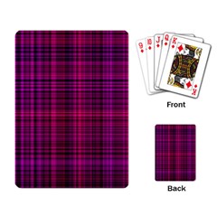 Fuchsia Madras Plaid Playing Cards Single Design (rectangle) by SpinnyChairDesigns