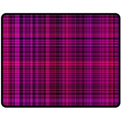 Fuchsia Madras Plaid Double Sided Fleece Blanket (medium)  by SpinnyChairDesigns