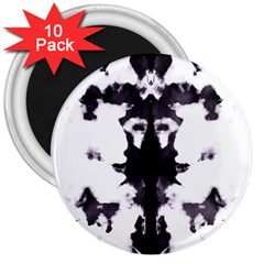 Rorschach Inkblot Pattern 3  Magnets (10 Pack)  by SpinnyChairDesigns