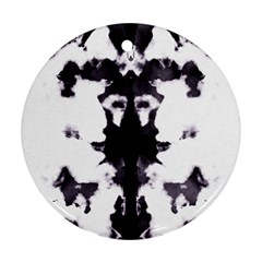 Rorschach Inkblot Pattern Round Ornament (two Sides) by SpinnyChairDesigns