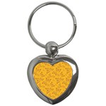 Mustard Yellow Monarch Butterflies Key Chain (Heart) Front