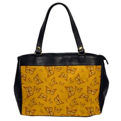 Mustard Yellow Monarch Butterflies Oversize Office Handbag by SpinnyChairDesigns