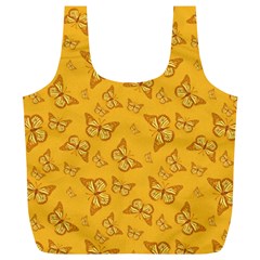 Mustard Yellow Monarch Butterflies Full Print Recycle Bag (xl) by SpinnyChairDesigns