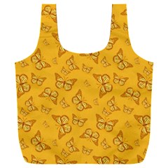 Mustard Yellow Monarch Butterflies Full Print Recycle Bag (xxxl) by SpinnyChairDesigns