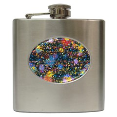 Abstract Paint Splatters Hip Flask (6 Oz) by SpinnyChairDesigns