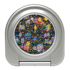 Abstract Paint Splatters Travel Alarm Clock by SpinnyChairDesigns