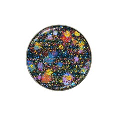 Abstract Paint Splatters Hat Clip Ball Marker by SpinnyChairDesigns