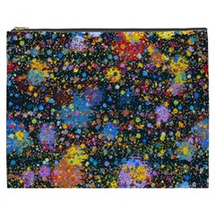 Abstract Paint Splatters Cosmetic Bag (xxxl) by SpinnyChairDesigns