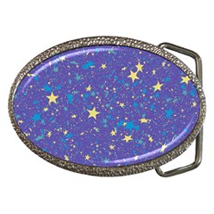 Starry Night Purple Belt Buckles by SpinnyChairDesigns