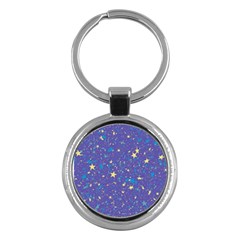 Starry Night Purple Key Chain (round) by SpinnyChairDesigns