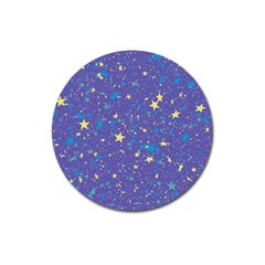 Starry Night Purple Magnet 3  (round) by SpinnyChairDesigns