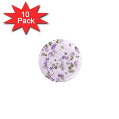 Purple Wildflower Print 1  Mini Magnet (10 Pack)  by SpinnyChairDesigns