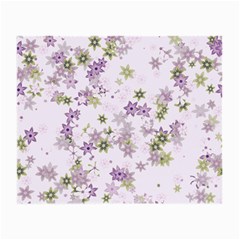 Purple Wildflower Print Small Glasses Cloth (2 Sides) by SpinnyChairDesigns