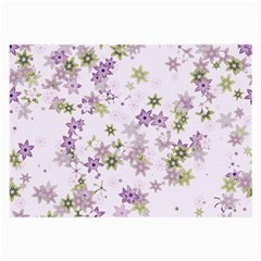 Purple Wildflower Print Large Glasses Cloth (2 Sides) by SpinnyChairDesigns