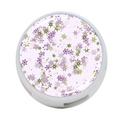 Purple Wildflower Print 4-port Usb Hub (one Side) by SpinnyChairDesigns