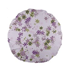 Purple Wildflower Print Standard 15  Premium Round Cushions by SpinnyChairDesigns