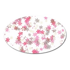 Pink Wildflower Print Oval Magnet by SpinnyChairDesigns