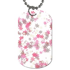 Pink Wildflower Print Dog Tag (two Sides) by SpinnyChairDesigns