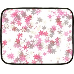 Pink Wildflower Print Fleece Blanket (mini) by SpinnyChairDesigns