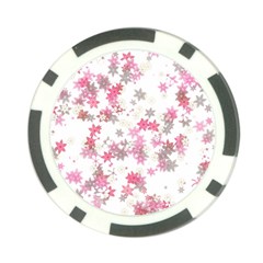 Pink Wildflower Print Poker Chip Card Guard (10 Pack) by SpinnyChairDesigns