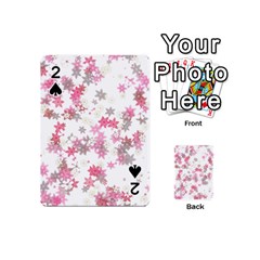 Pink Wildflower Print Playing Cards 54 Designs (mini) by SpinnyChairDesigns