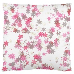 Pink Wildflower Print Large Flano Cushion Case (one Side) by SpinnyChairDesigns