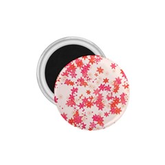 Vermilion and Coral Floral Print 1.75  Magnets