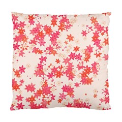 Vermilion And Coral Floral Print Standard Cushion Case (two Sides) by SpinnyChairDesigns