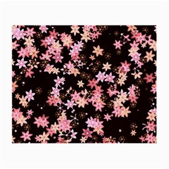 Pink Lilies on Black Small Glasses Cloth (2 Sides)