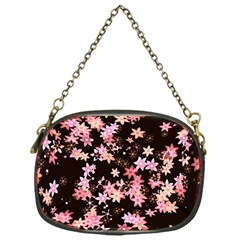 Pink Lilies on Black Chain Purse (One Side)