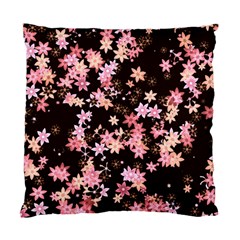 Pink Lilies On Black Standard Cushion Case (two Sides) by SpinnyChairDesigns