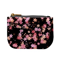 Pink Lilies on Black Mini Coin Purse