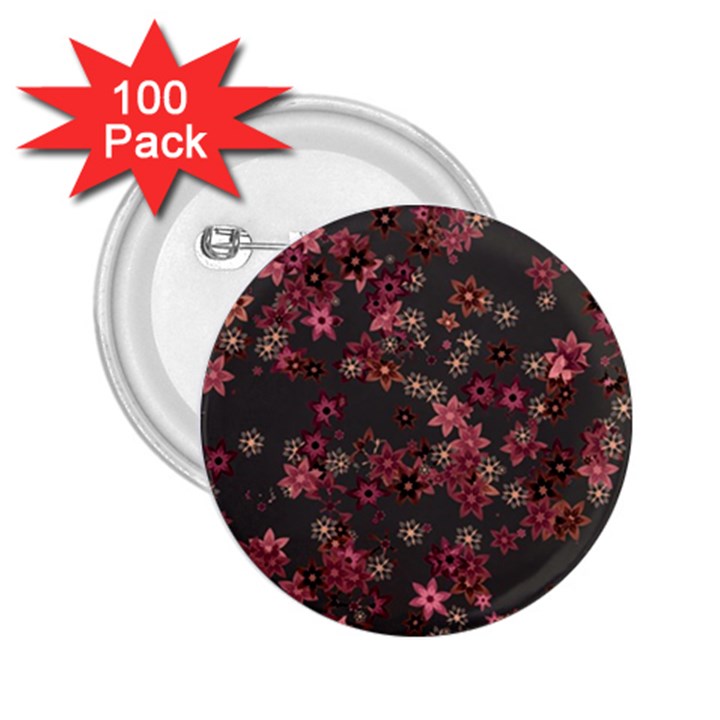 Pink Wine Floral Print 2.25  Buttons (100 pack) 